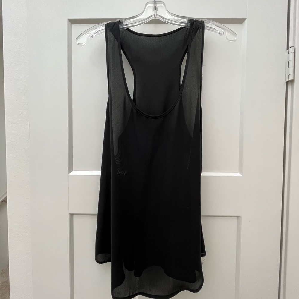 Black Tank Top w/ Silver Beading on sides